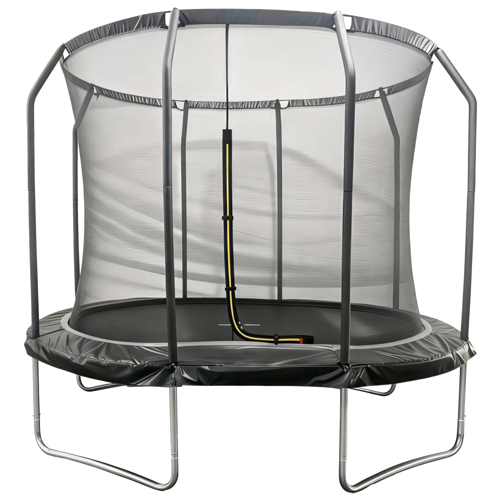 Trampoline ovale 305x214cm noir avec filet (Happy Garden) - Image 1