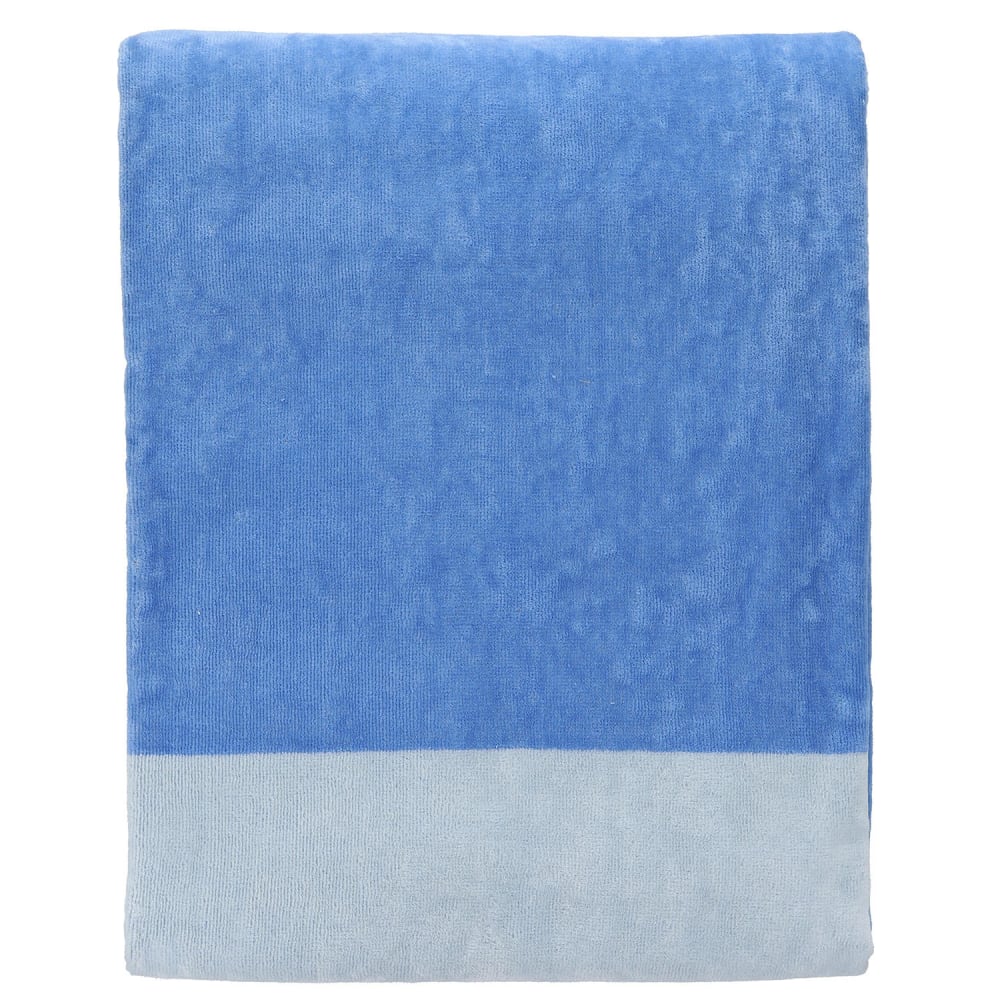 Serviette de plage bleue en coton 100x180cm