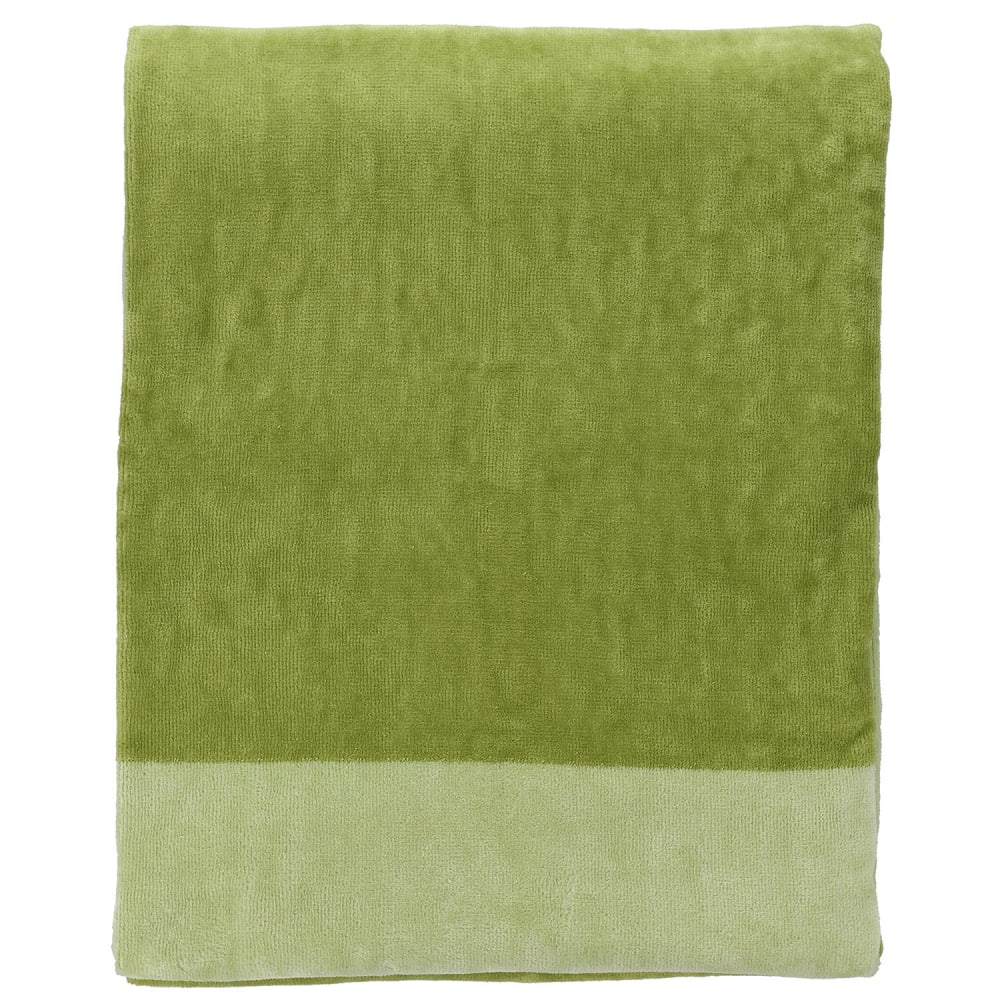 Serviette de plage verte en coton 100x180cm