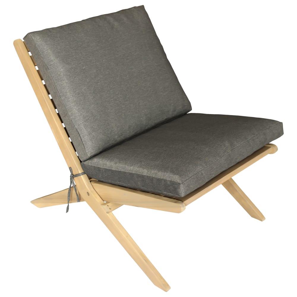 Fauteuil pliant en acacia - coussins