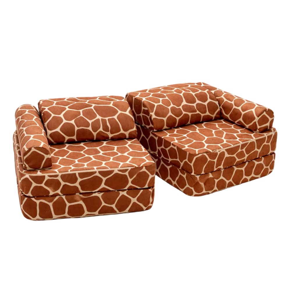 Fauteuil enfant modulable 60 cm en mousse, motif girafe