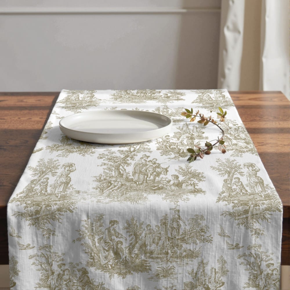 Tischläufer aus 100 % Baumwolle Beige 50x150 cm - Maisons Du