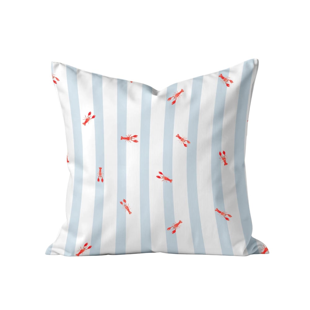Housse de coussin bleu et blanc 45x45 cm