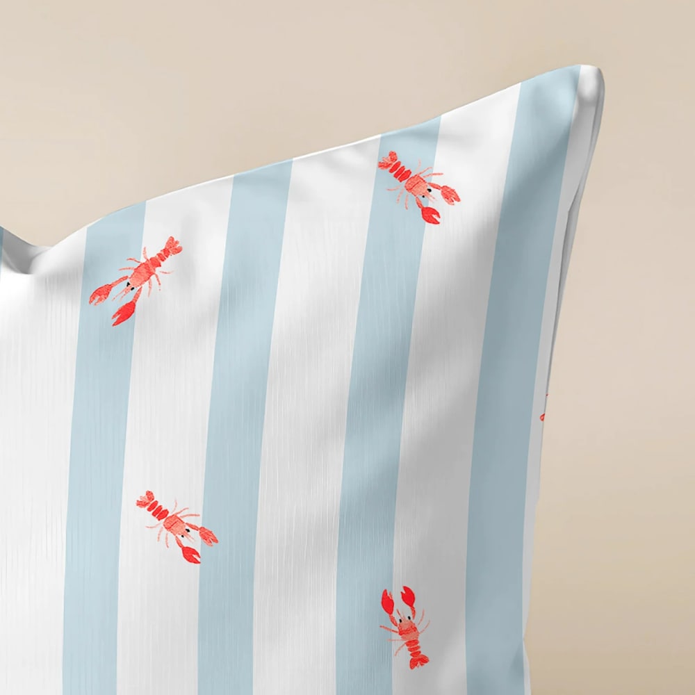 Housse de coussin bleu et blanc 45x45 cm — vue 3