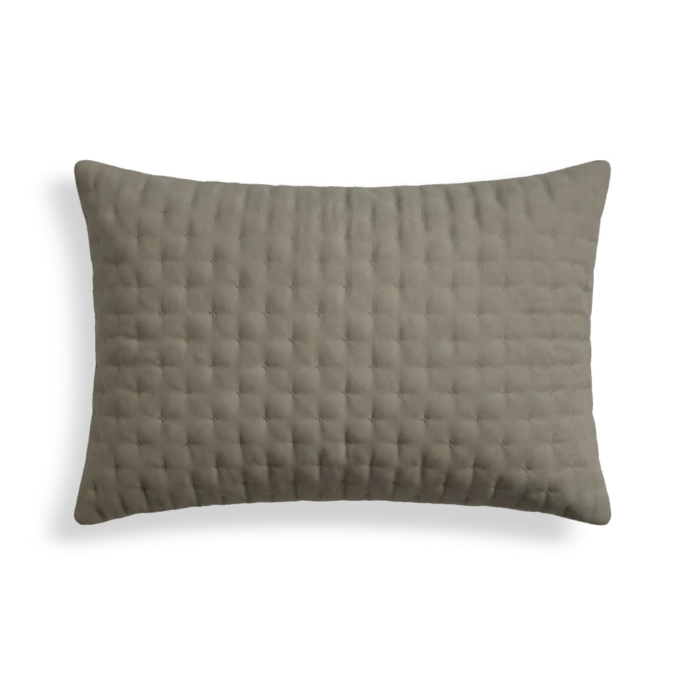 Housse de coussin matelassée taupe 30x50 cm