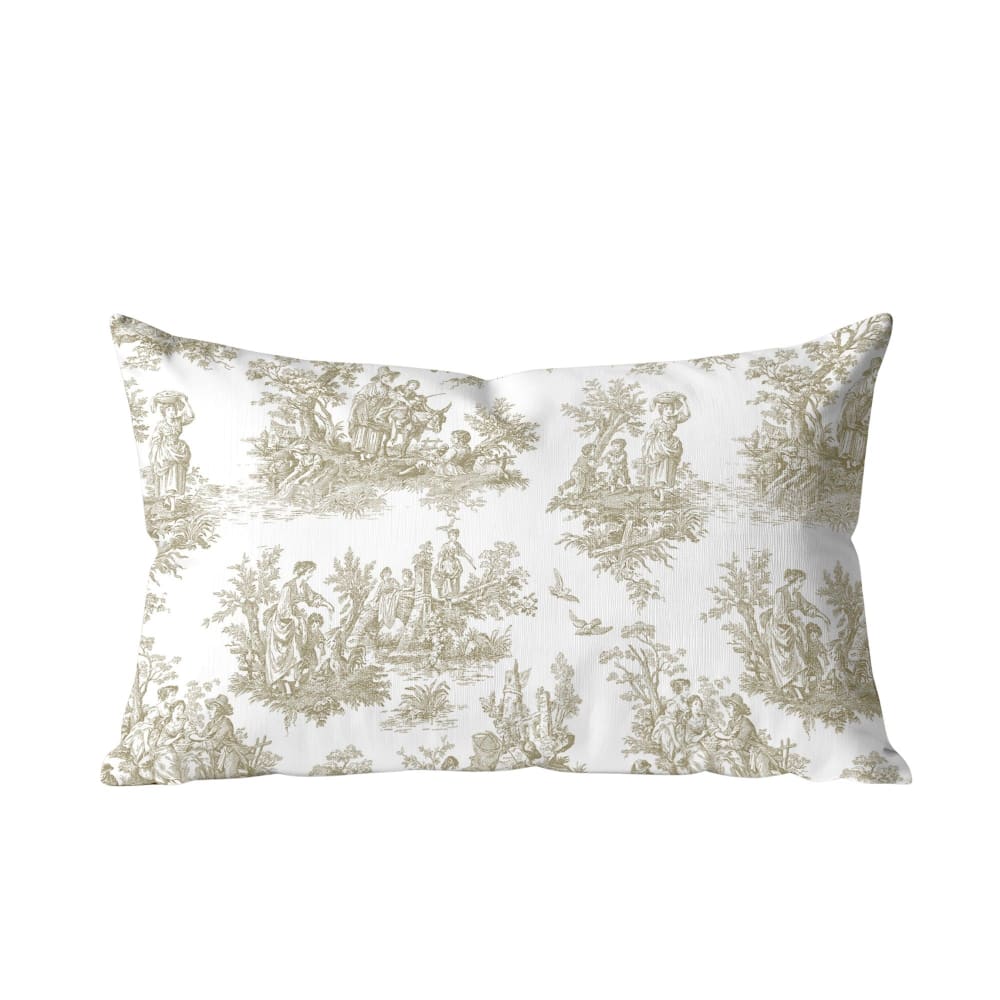 Housse de coussin 100 % coton beige et blanc 30x50 cm