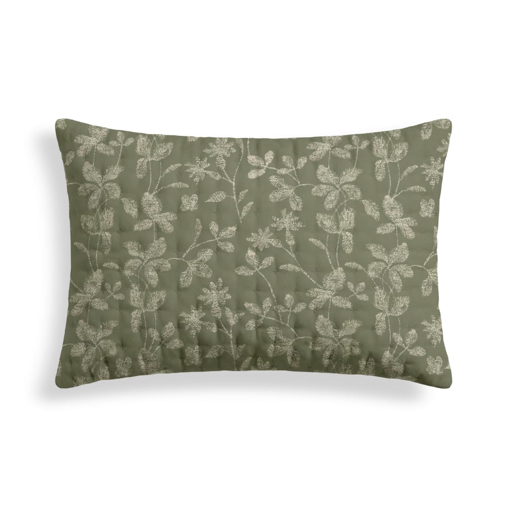 Housse de coussin matelassée vert 30x50 cm