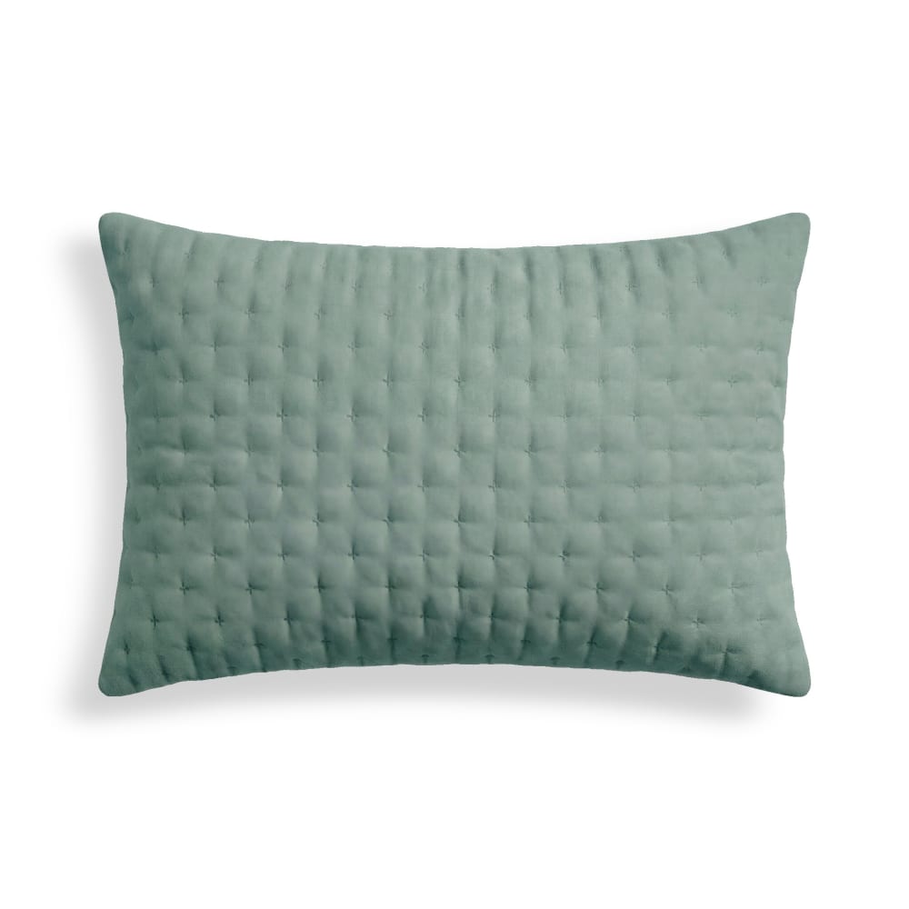 Housse de coussin matelassée bleu 30x50 cm