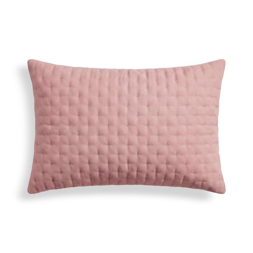 Housse de coussin matelassée rose 30x50 cm