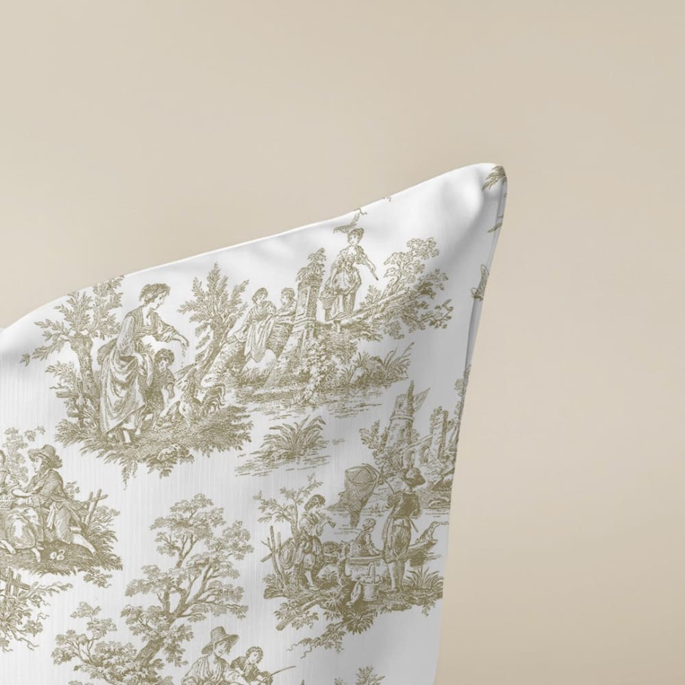 Kissenbezug aus 100 % Baumwolle Beige und Weiß 50x50 cm - Maisons