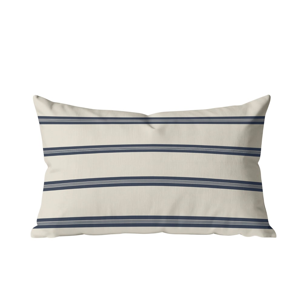 Housse de coussin 100 % coton beige et bleu 30x50 cm