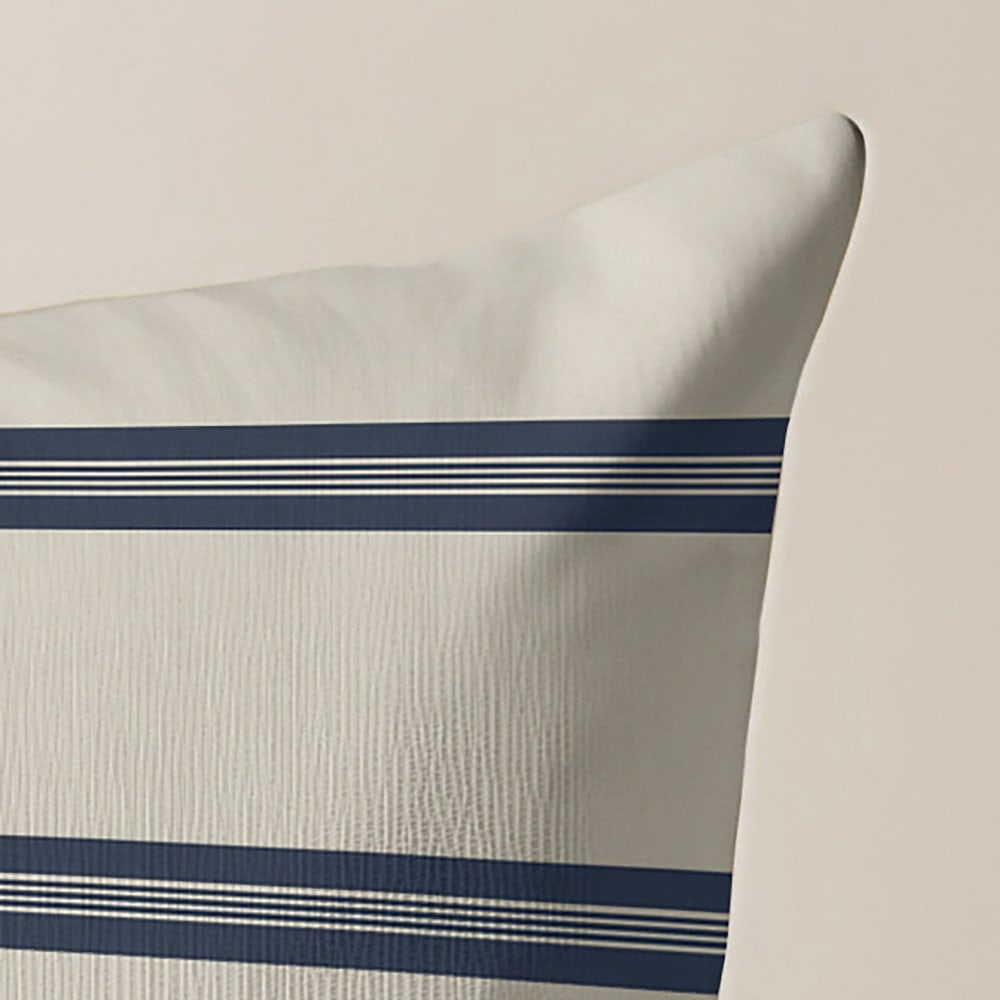 Housse de coussin 100 % coton beige et bleu 30x50 cm — vue 3