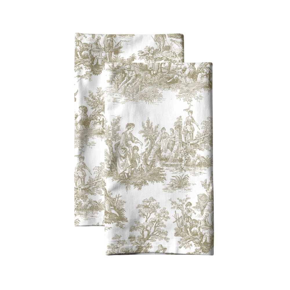 Torchons 100 % coton (x2) beige 44x60 cm Torchons 100 % coton (x2) beige 44x60 cm