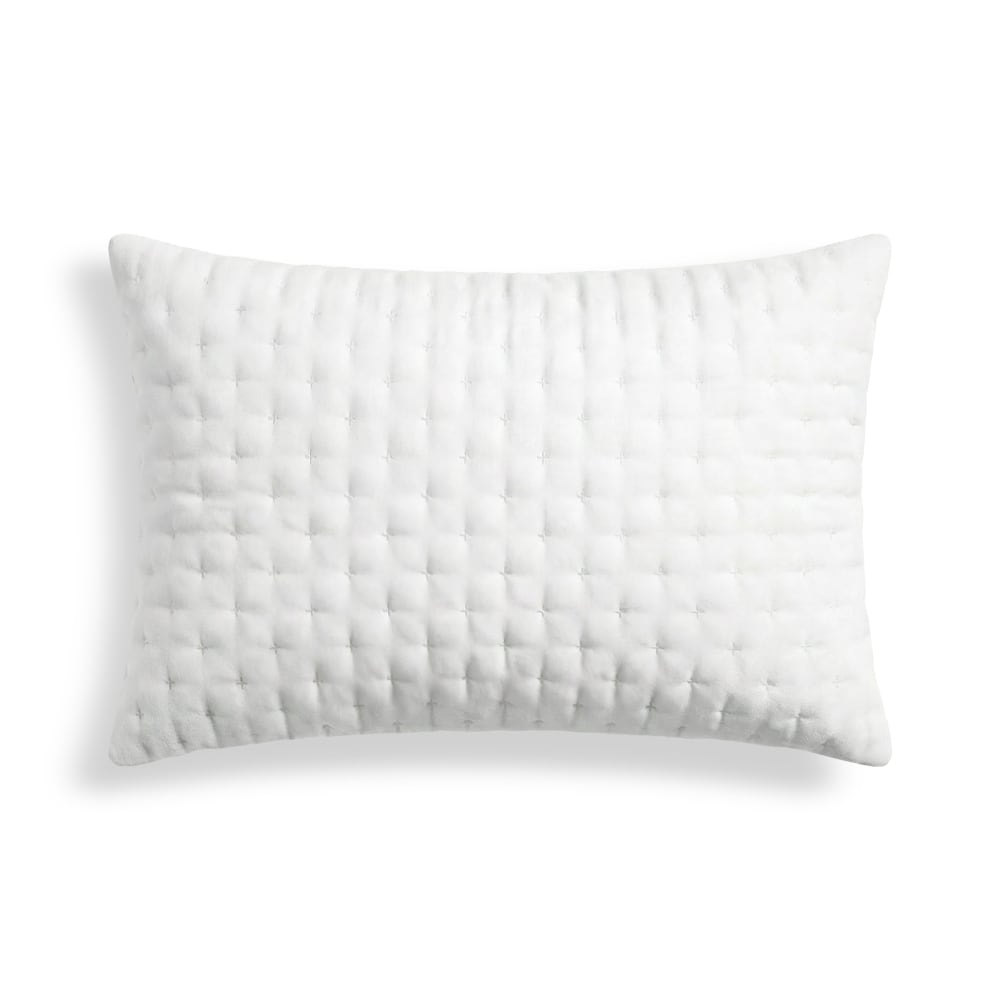 Housse de coussin matelassée blanc 30x50 cm