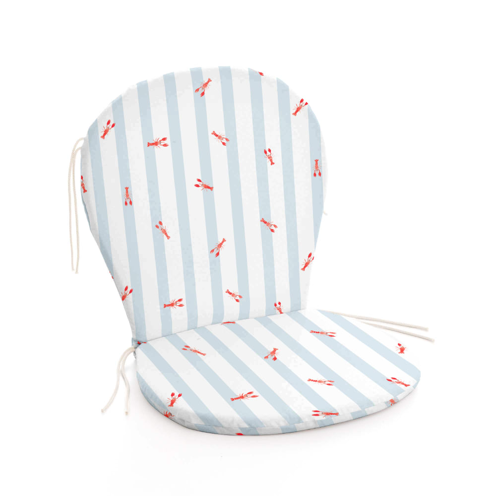 Coussin de chaise d’extérieur bleu et blanc 93x47x5 cm