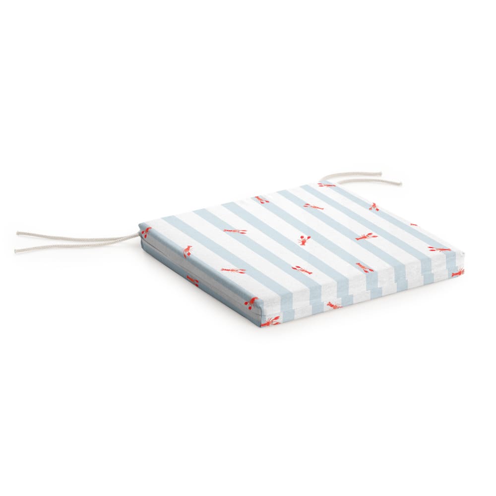Muare Home Gepolstertes Sitzkissen Blau und Weiß 40x40x5 cm Blau Pes - Polyester