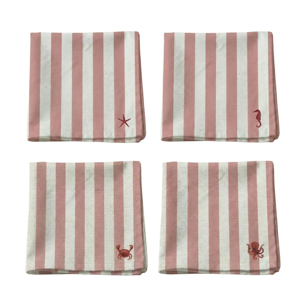 Serviettes 100 % coton (x4) rouge 43x43 cm Serviettes 100 % coton (x4) rouge 43x43 cm