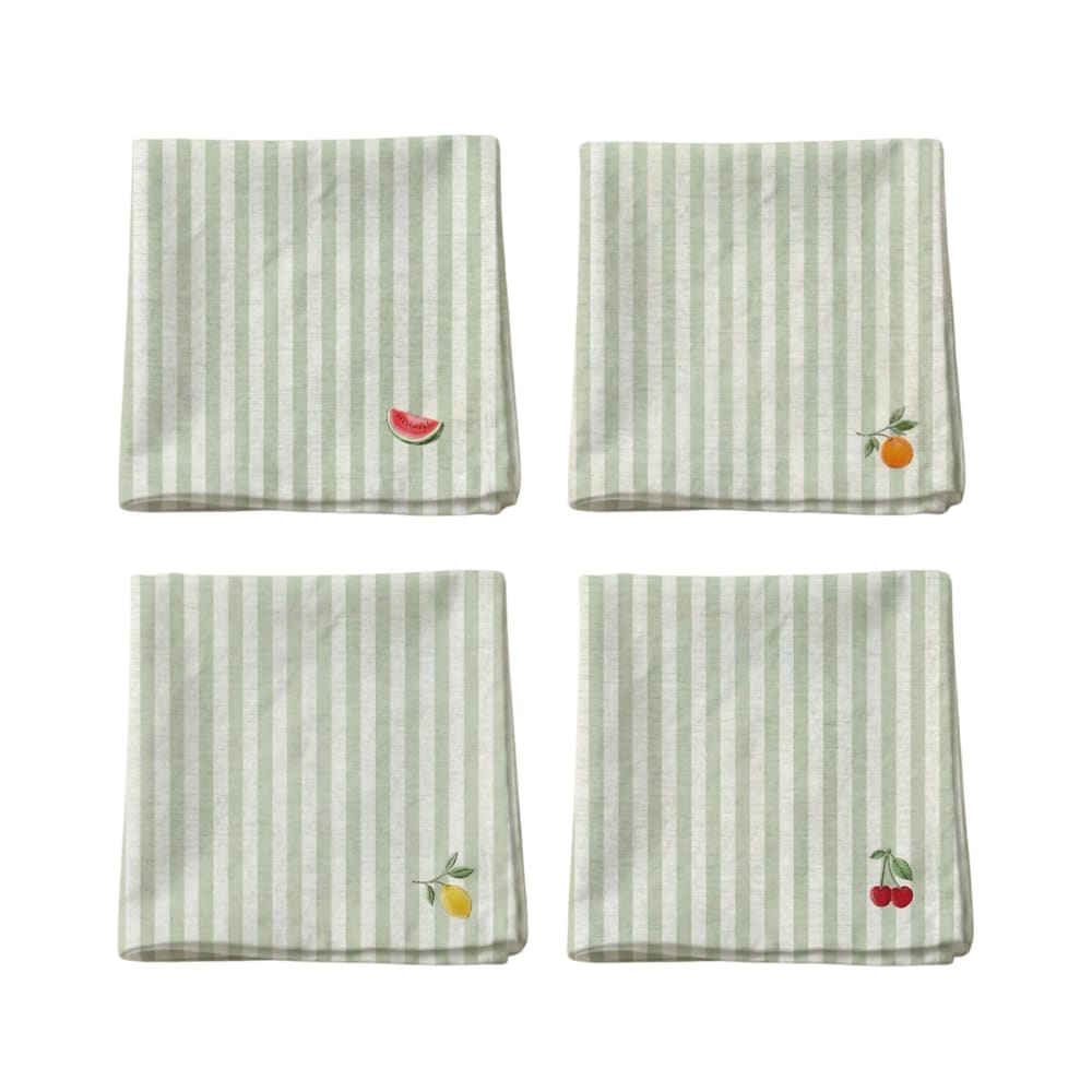 Serviettes 100 % coton (x4) vert 43x43 cm Serviettes 100 % coton (x4) vert 43x43 cm