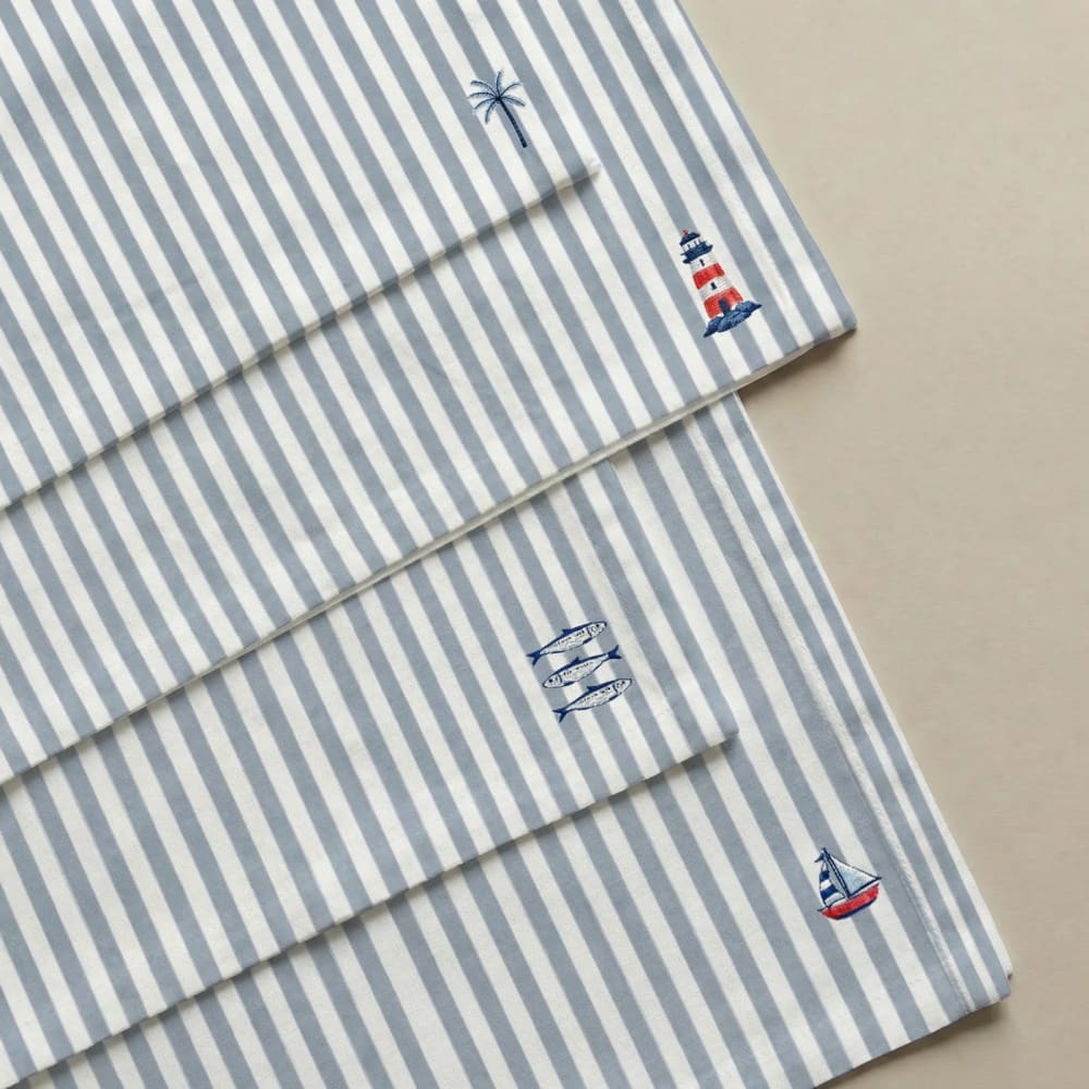 Servietten aus 100 % Baumwolle (x4) Blau 43x43 cm - Maisons Du