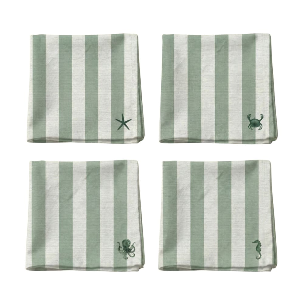 Serviettes 100 % coton (x4) vert 43x43 cm Serviettes 100 % coton (x4) vert 43x43 cm