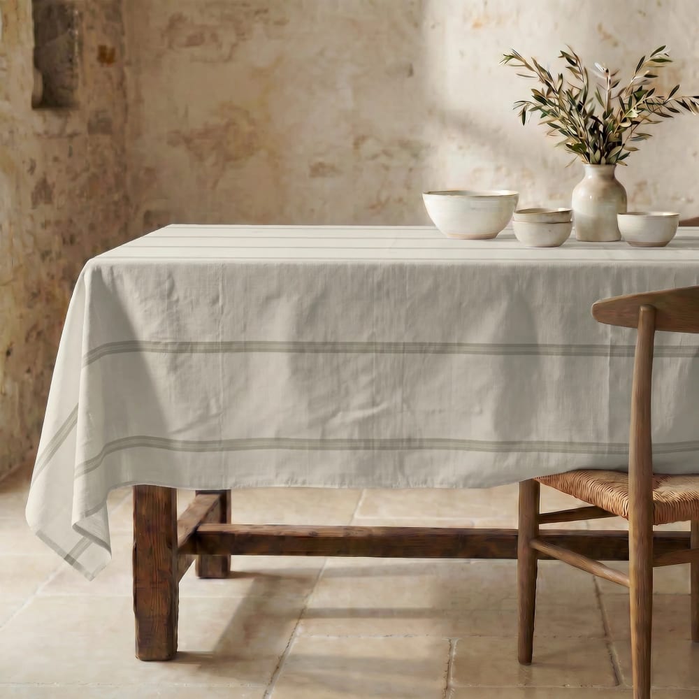 Nappe antitache 100 % coton 100 % coton beige 200x155 cm