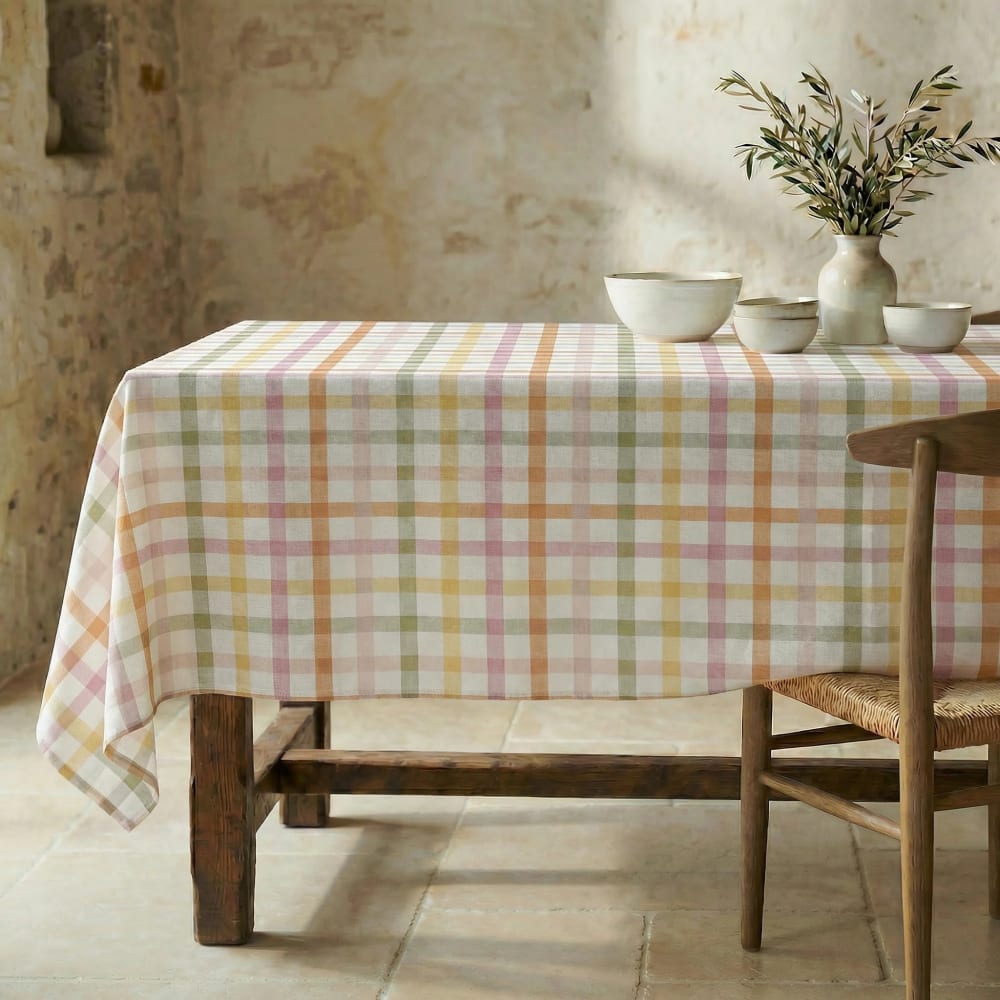 Muare Home Antifleck-Tischdecke aus 100 % Baumwolle Multicolor 250x155 cm Mehrfarbig Öko-Tex Zertifikat Baumwolle