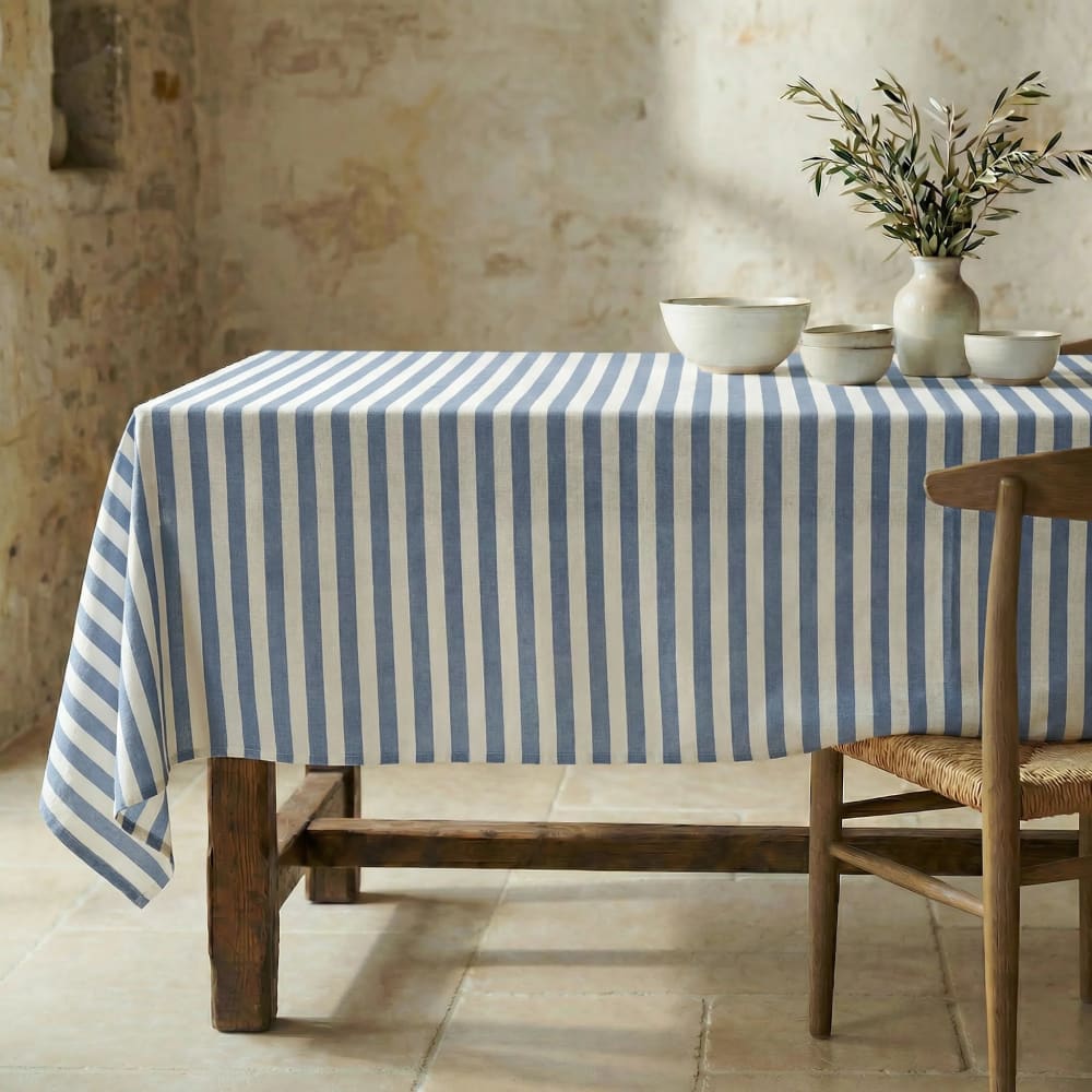 Nappe antitache 100 % coton 100 % coton bleu 200x155 cm