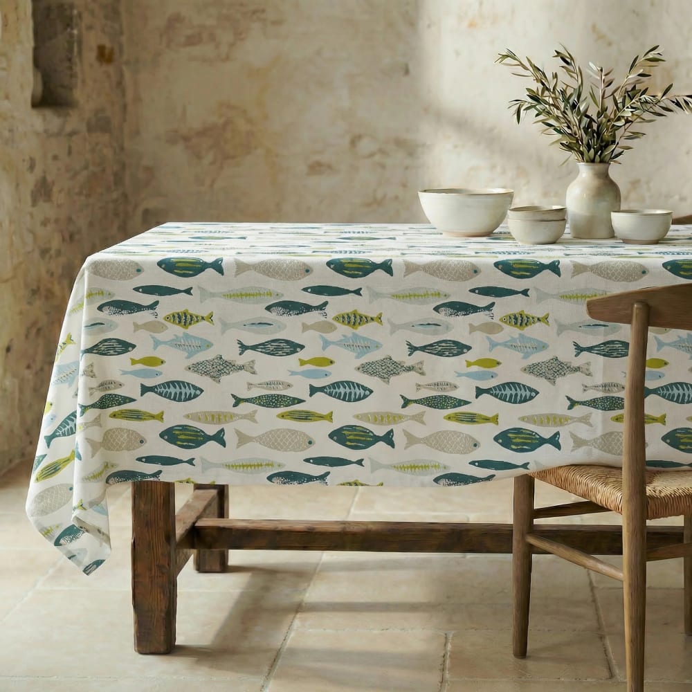 Muare Home Antifleck-Tischdecke aus 100 % Baumwolle Multicolor 200x155 cm Mehrfarbig Öko-Tex Zertifikat Baumwolle