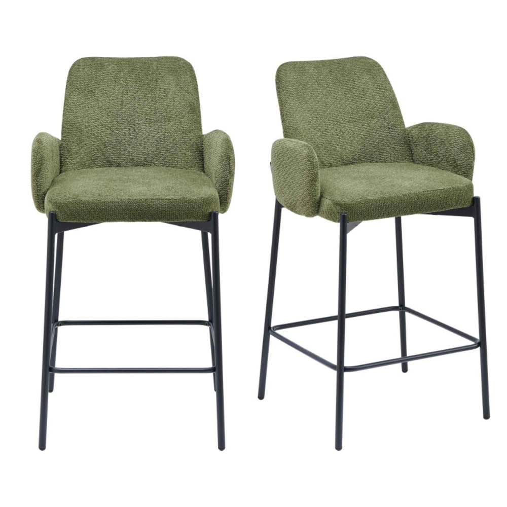Moloo Ikon Olive StoffBarhocker (x2) style modern Grün Öko-Tex Zertifikat Stoff