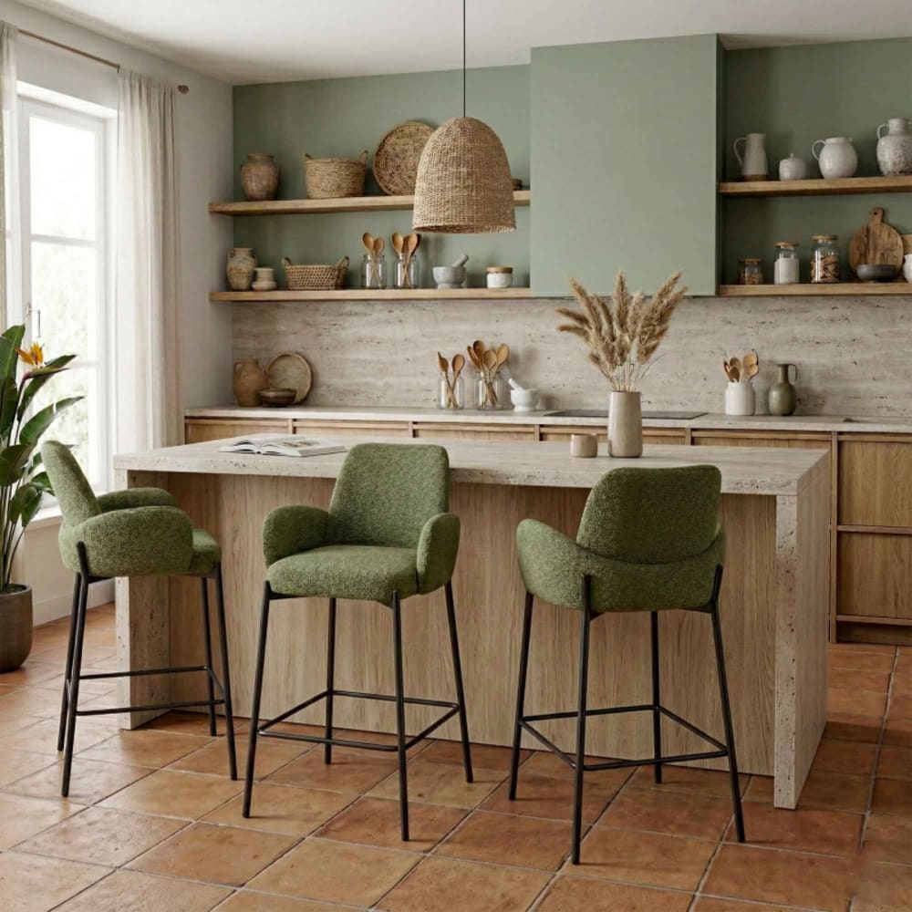 Ikon Olive StoffBarhocker (x2) - Maisons Du Monde