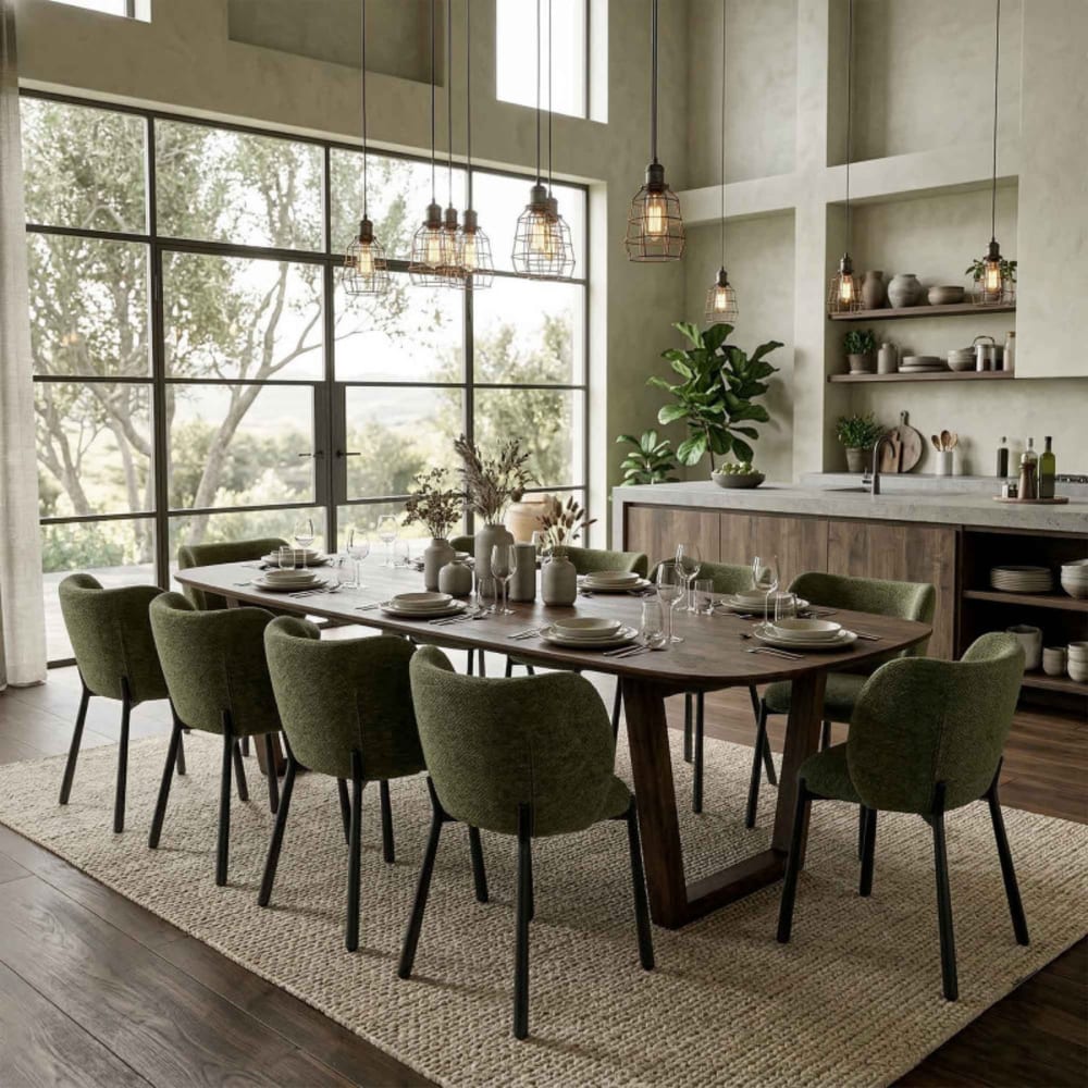 Luxury Khaki-Stofftischstuhl (x2) - Maisons Du Monde