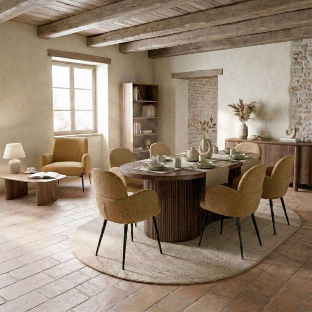 Ikon Stoffstuhl in Ocker (x2) - Maisons Du Monde
