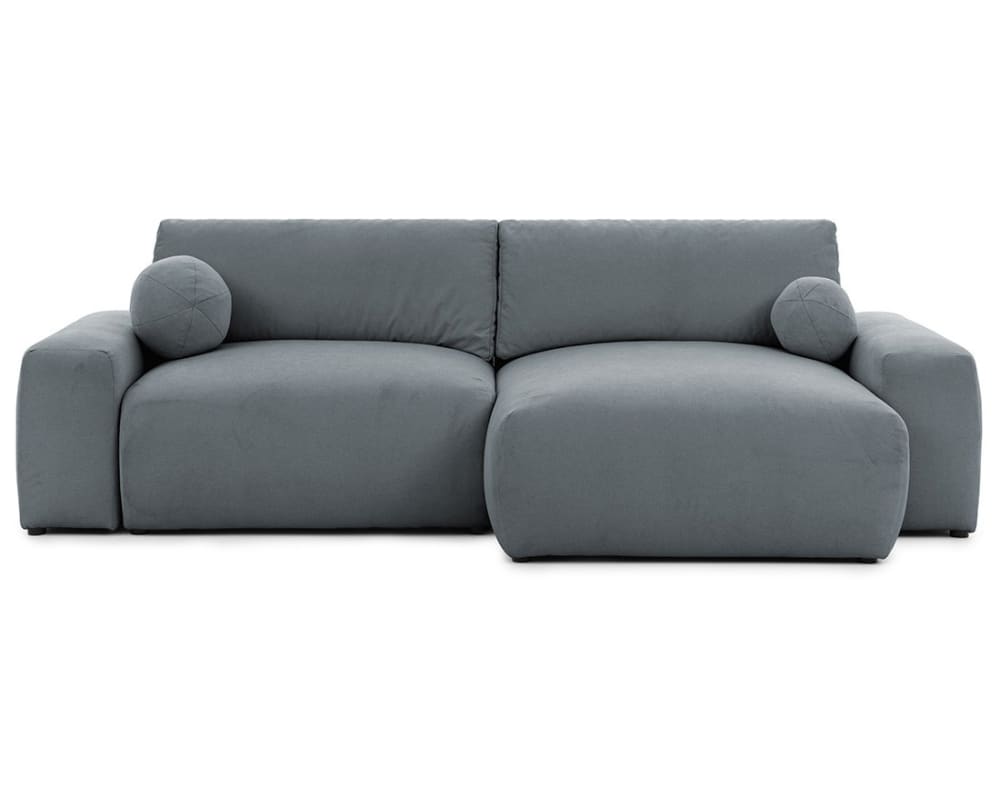 Canapé d'angle réversible convertible 4 places en tissu gris