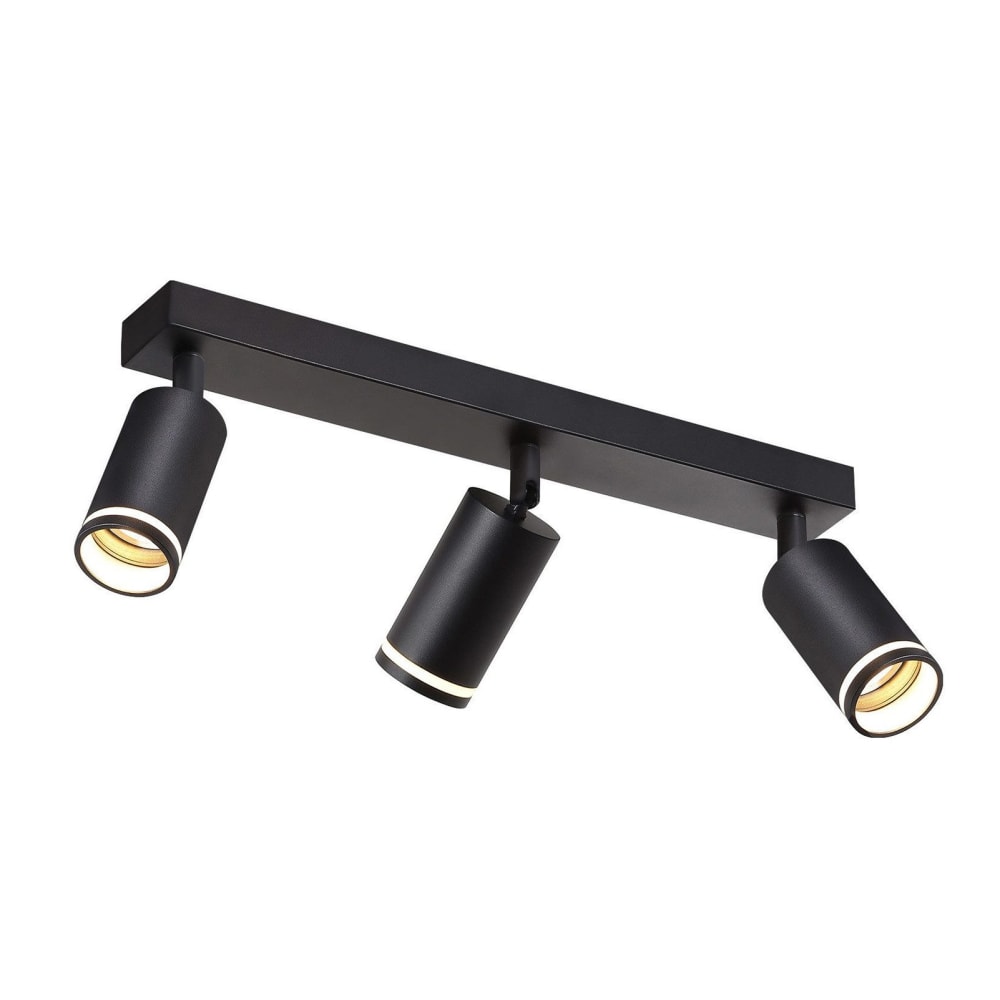 Elmar - spot de plafond en métal, noir, l 60 cm, gu10