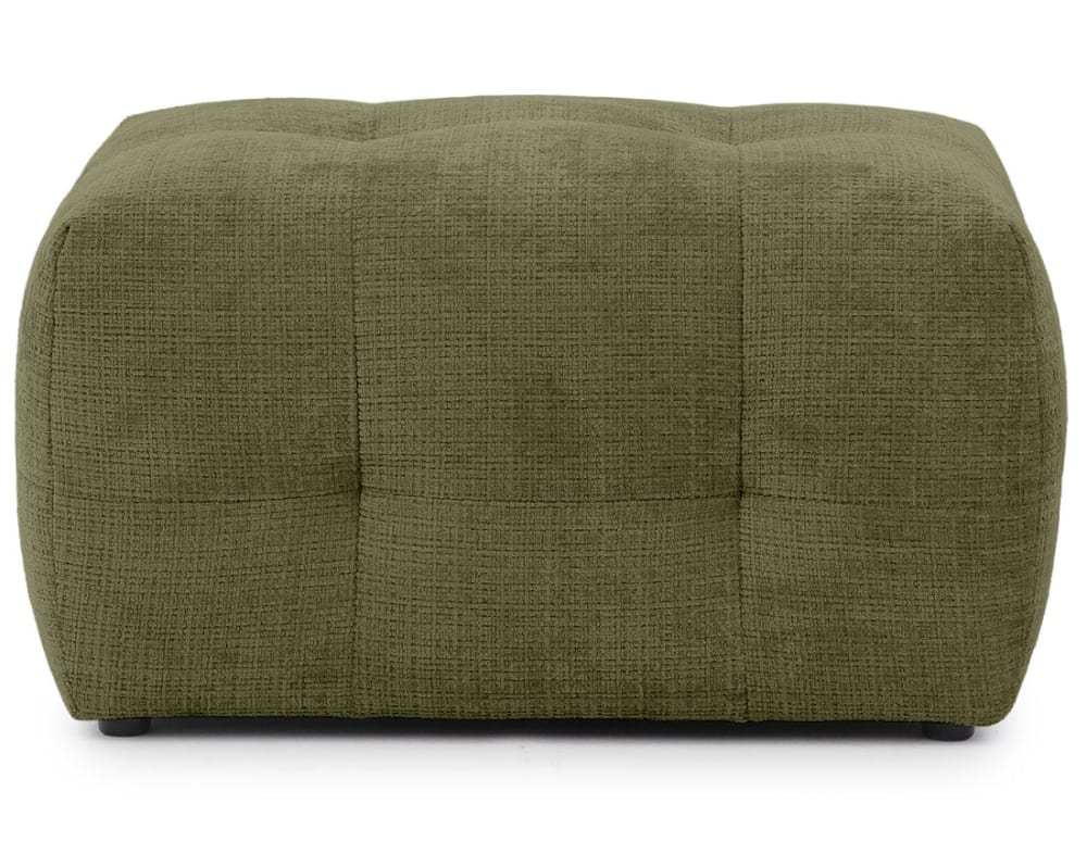 Pouf en velours texturé - vert kaki