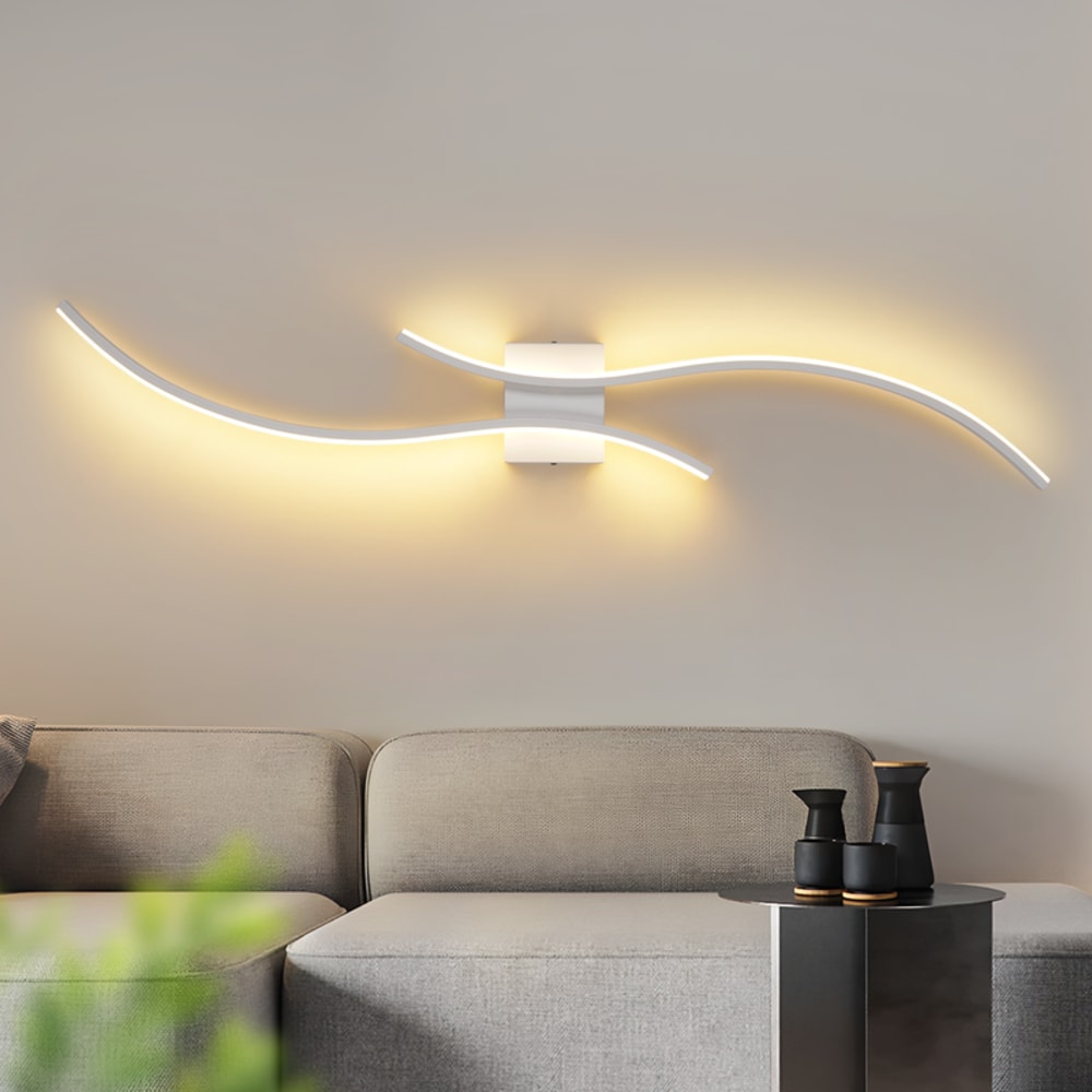 Lepore - applique murale led en métal, blanc, l 102 cm — vue 3
