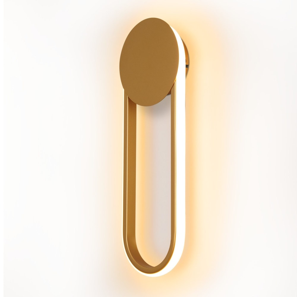 Henson - applique murale led en métal, doré, l 42 cm