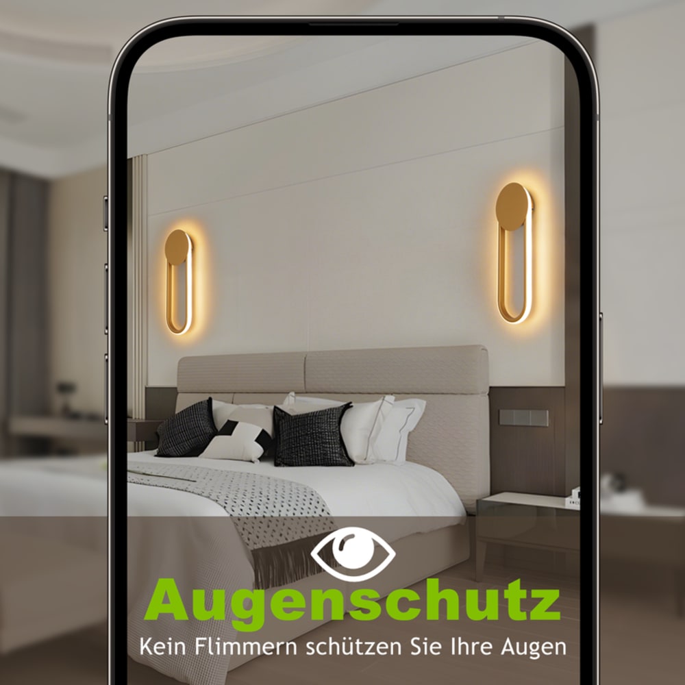 Henson - applique murale led en métal, doré, l 42 cm — vue 4