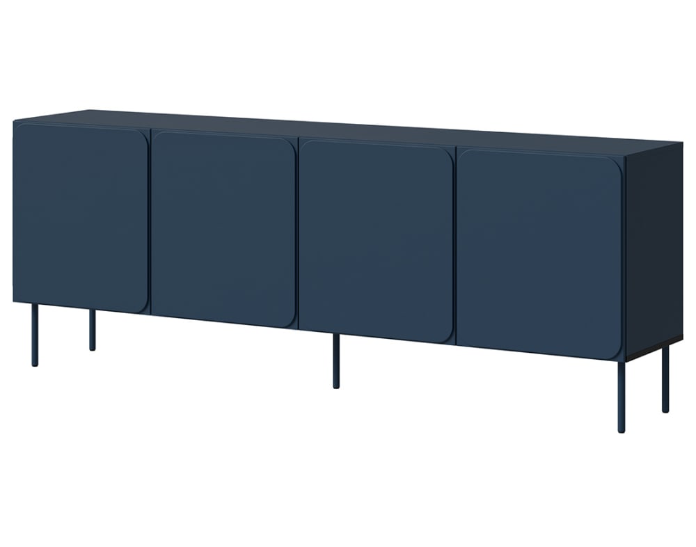 Buffet bas contemporain 200 cm bleu