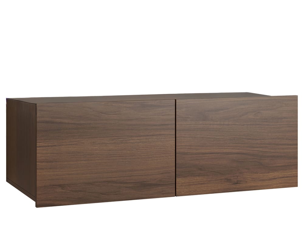 Meuble TV style contemporain 100 cm effet noyer