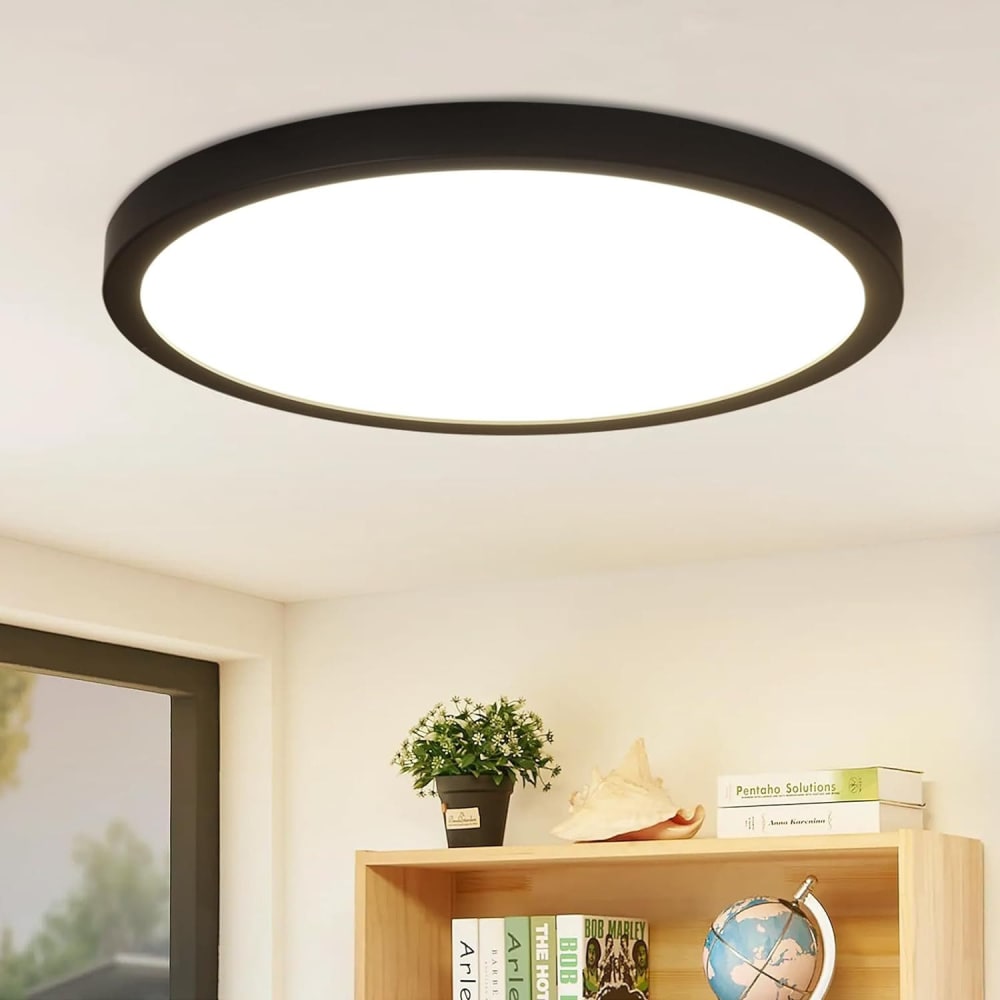 Clayton - plafonnier led en plastique, noir, l 23 cm — vue 3