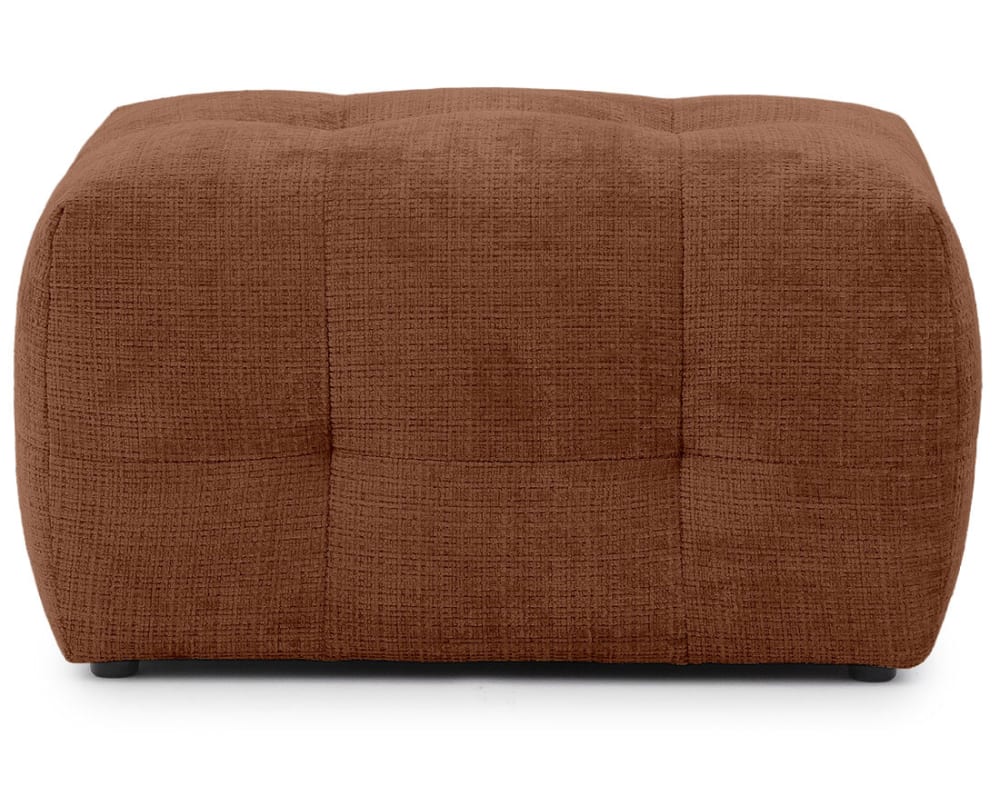 Pouf en velours texturé   terracotta