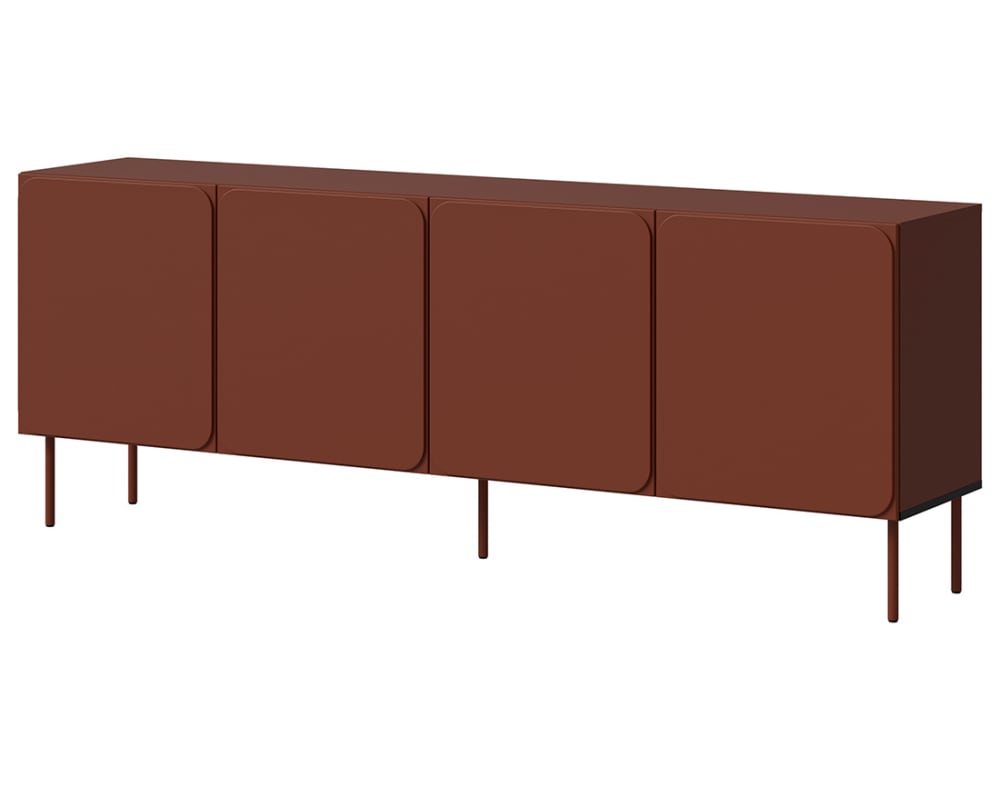 Buffet bas contemporain 200 cm terracotta