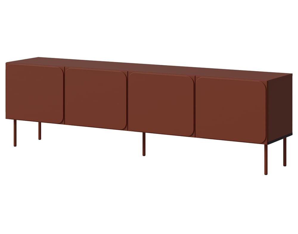 Meuble TV style contemporain 200 cm terracotta