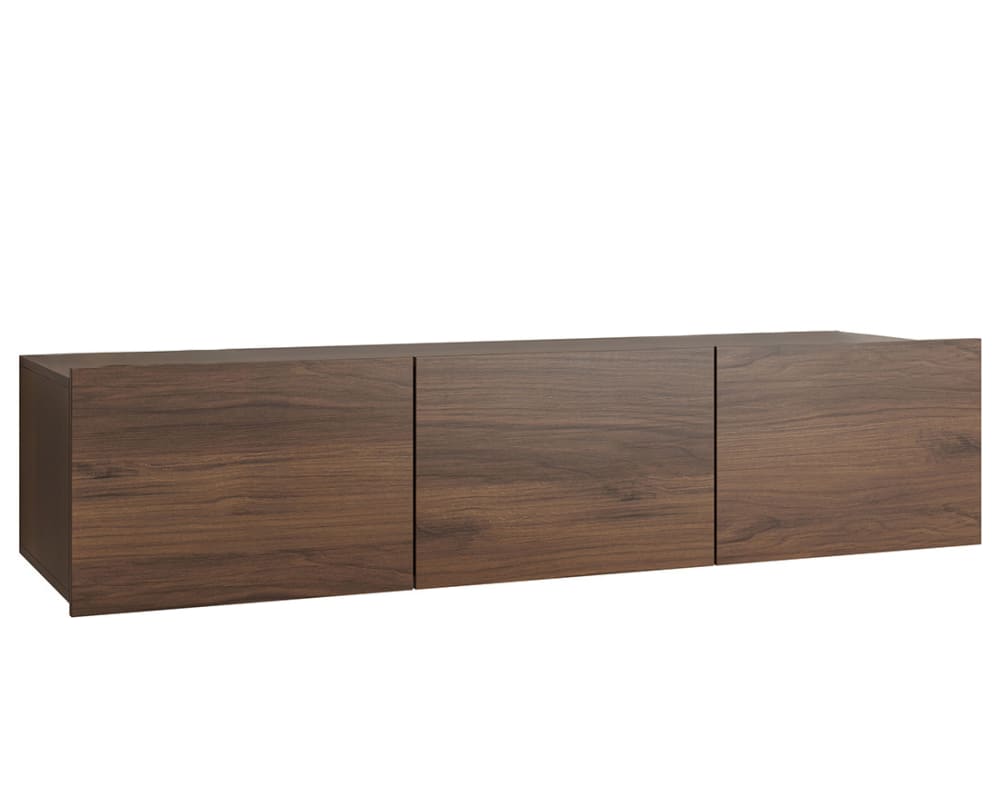 Meuble TV style contemporain 150 cm effet noyer