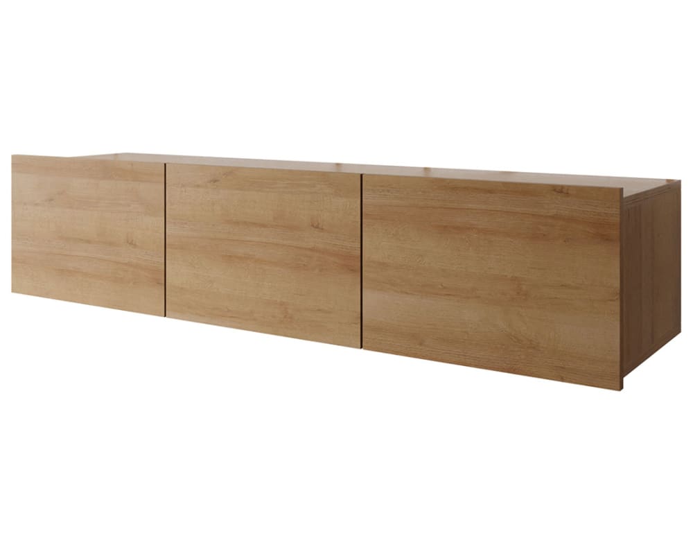 Meuble TV style contemporain 150 cm effet chêne