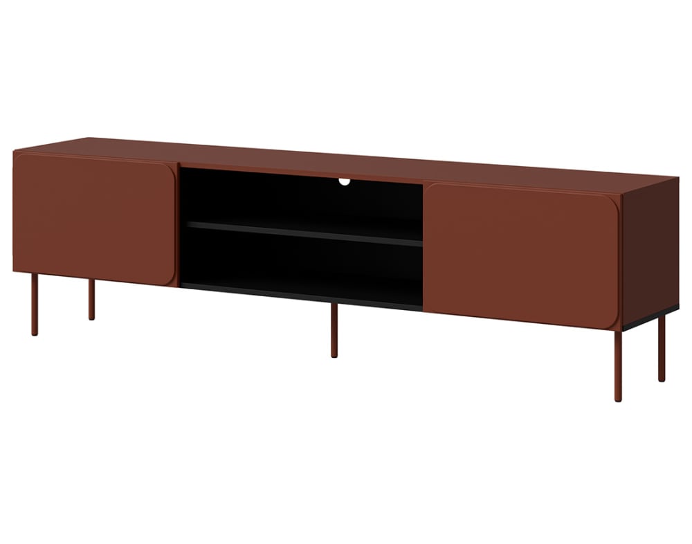Meuble TV style contemporain 200 cm terracotta