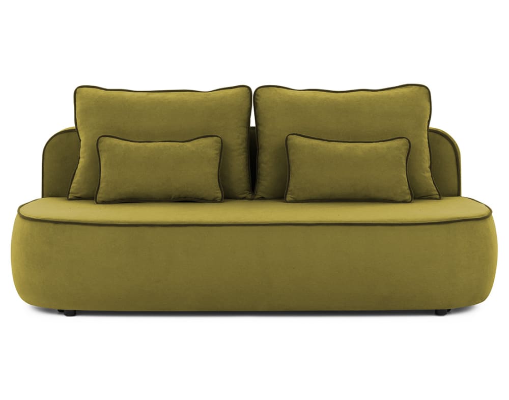 Canapé droit 3 places - velours olive