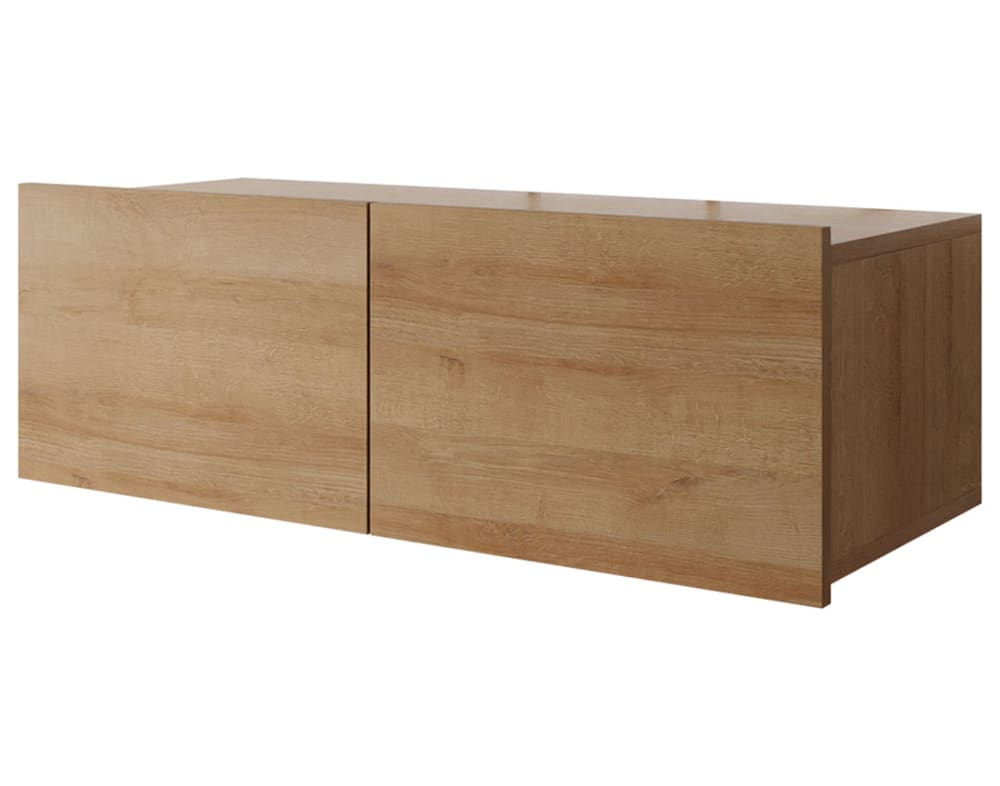 Meuble TV style contemporain 100 cm effet chêne