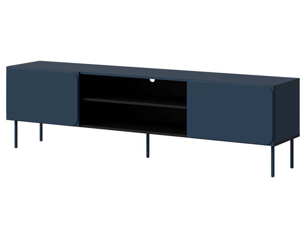 Meuble TV style contemporain 200 cm bleu